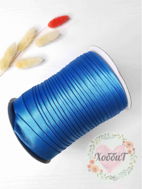 Косая бейка атласная 1,5см (голубой) №96
